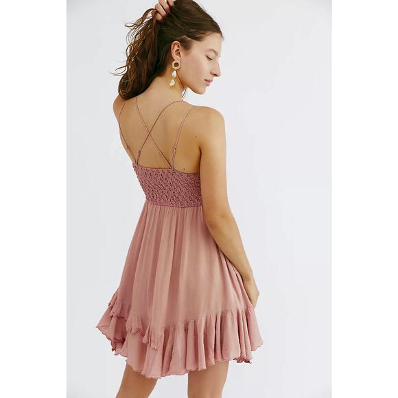 Free People Adella NWT Rose Lace Pink Slip Dress FP Intimately size Small XS - Picture 6 of 11